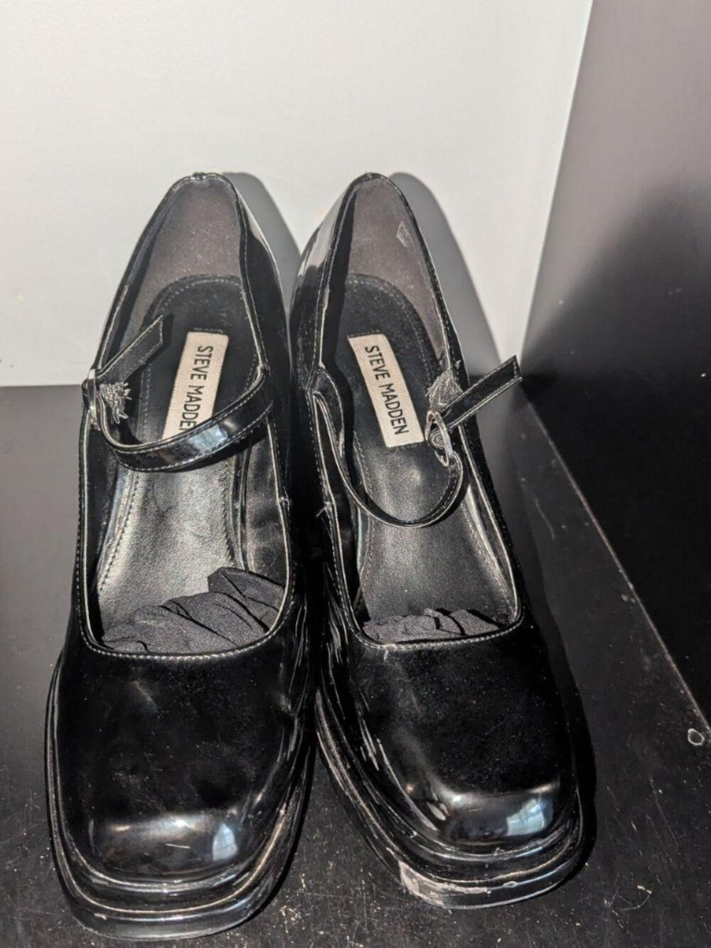 Flight Attendant Cabin Crew Steve Madden Mary Jane Style Work Chunky Heels